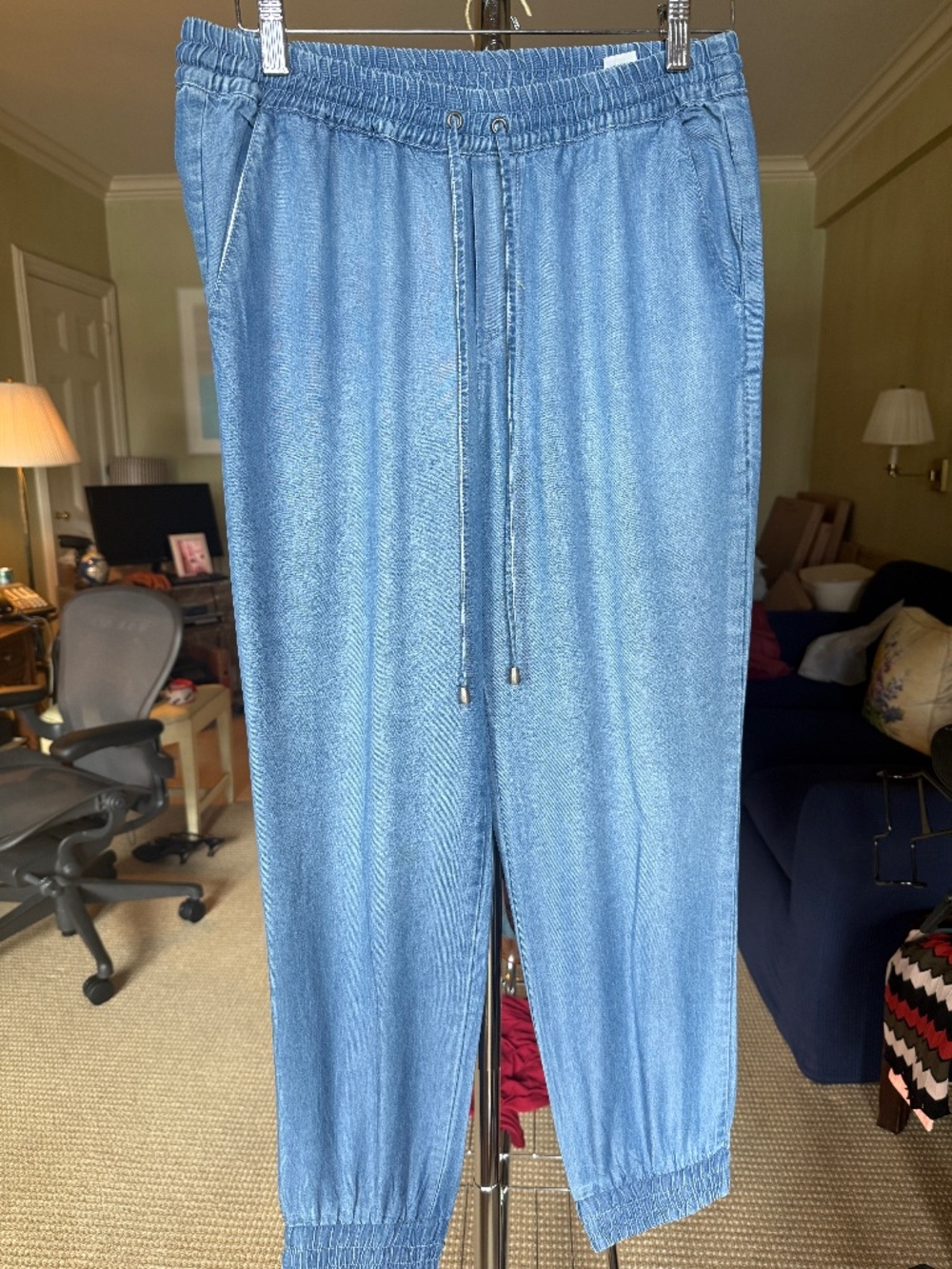 Splendid Chambray Denim Jogger Pants - Size Medium - Picture 2 of 5